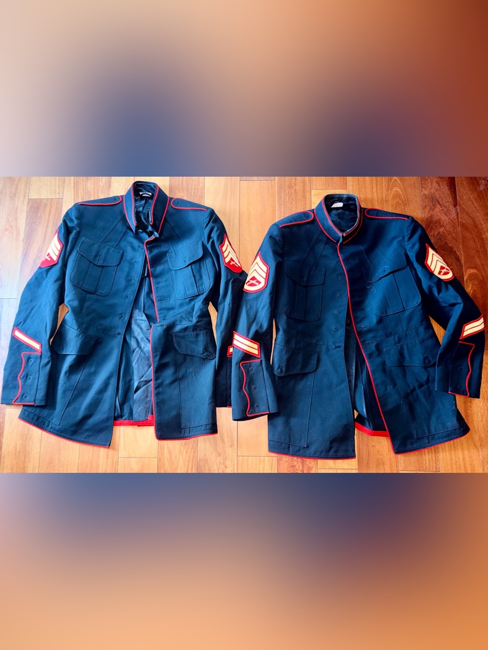 Genuine USMC Dress Blue Jackets - Lot of 2 (Sizes 41R & 43S) - 2005 & 2013 Milit